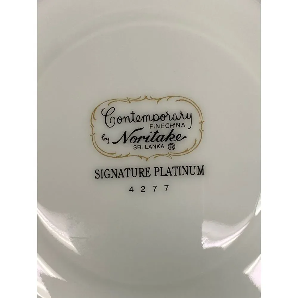 NORITAKE SIGNATURE PLATINUM BONE CHINA TEA‎ CUP AND SAUCER